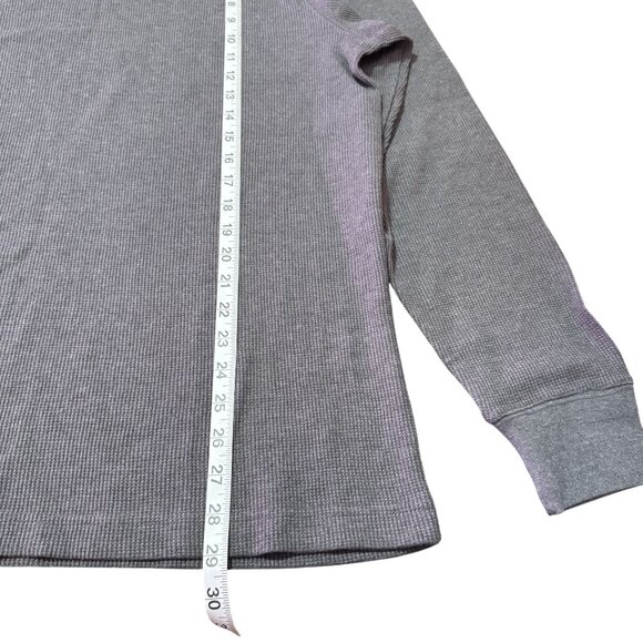 St. John’s Bay Men’s XL Thermal Long Sleeve Shirt Gray Waffle Knit Crewneck Top - Picture 6 of 7